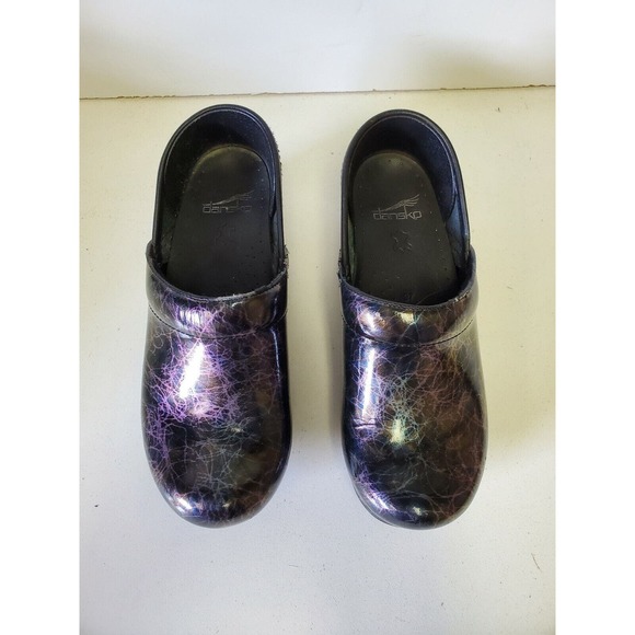 DANSKO Professional Lightning Multi Color Patent Leather Clogs Shoes Size 37 - Picture 7 of 10